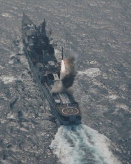 BRAHMOS hits bull's eye on the target from INS Teg